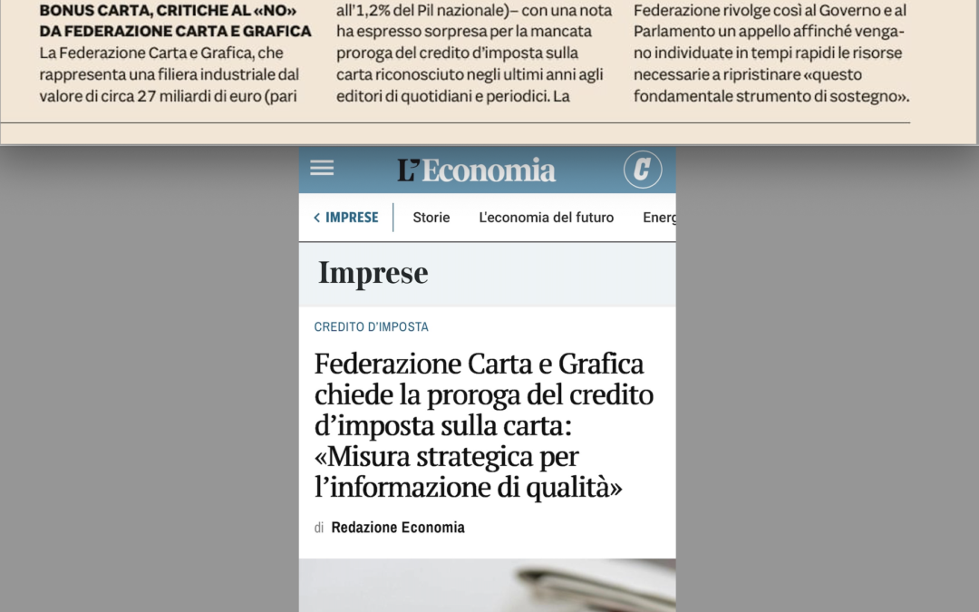 D’Amato: “Il credito d’imposta per quotidiani e periodici va ripristinato ed esteso ai libri”