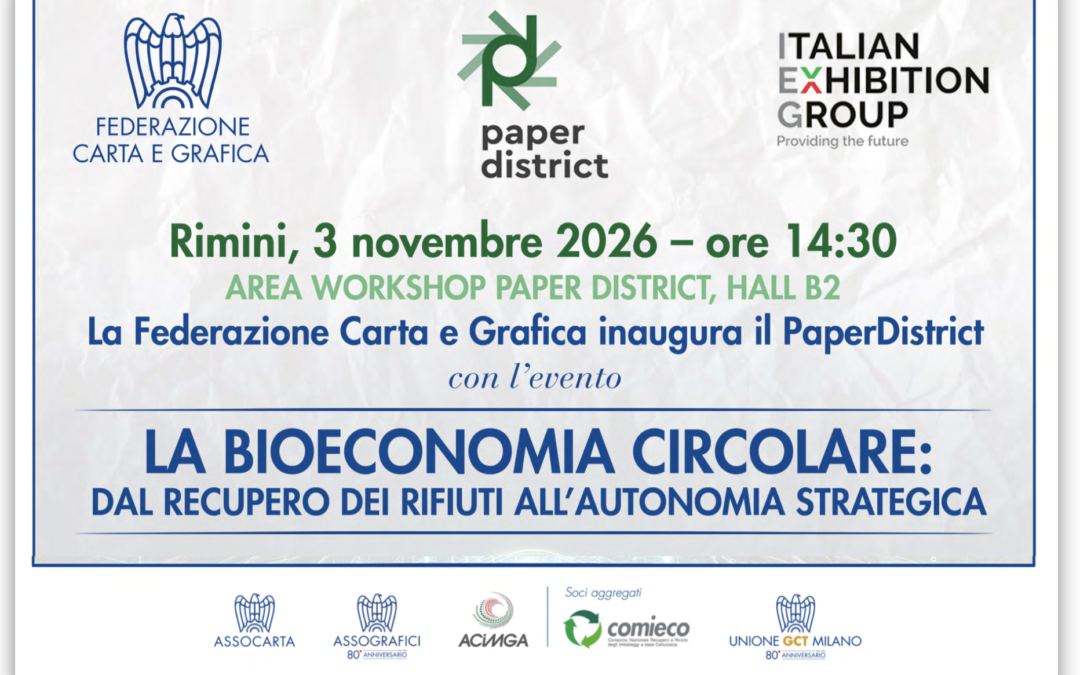 Torna il Paper District: dal 3 al 6 novembre la Federazione a Ecomondo 2026